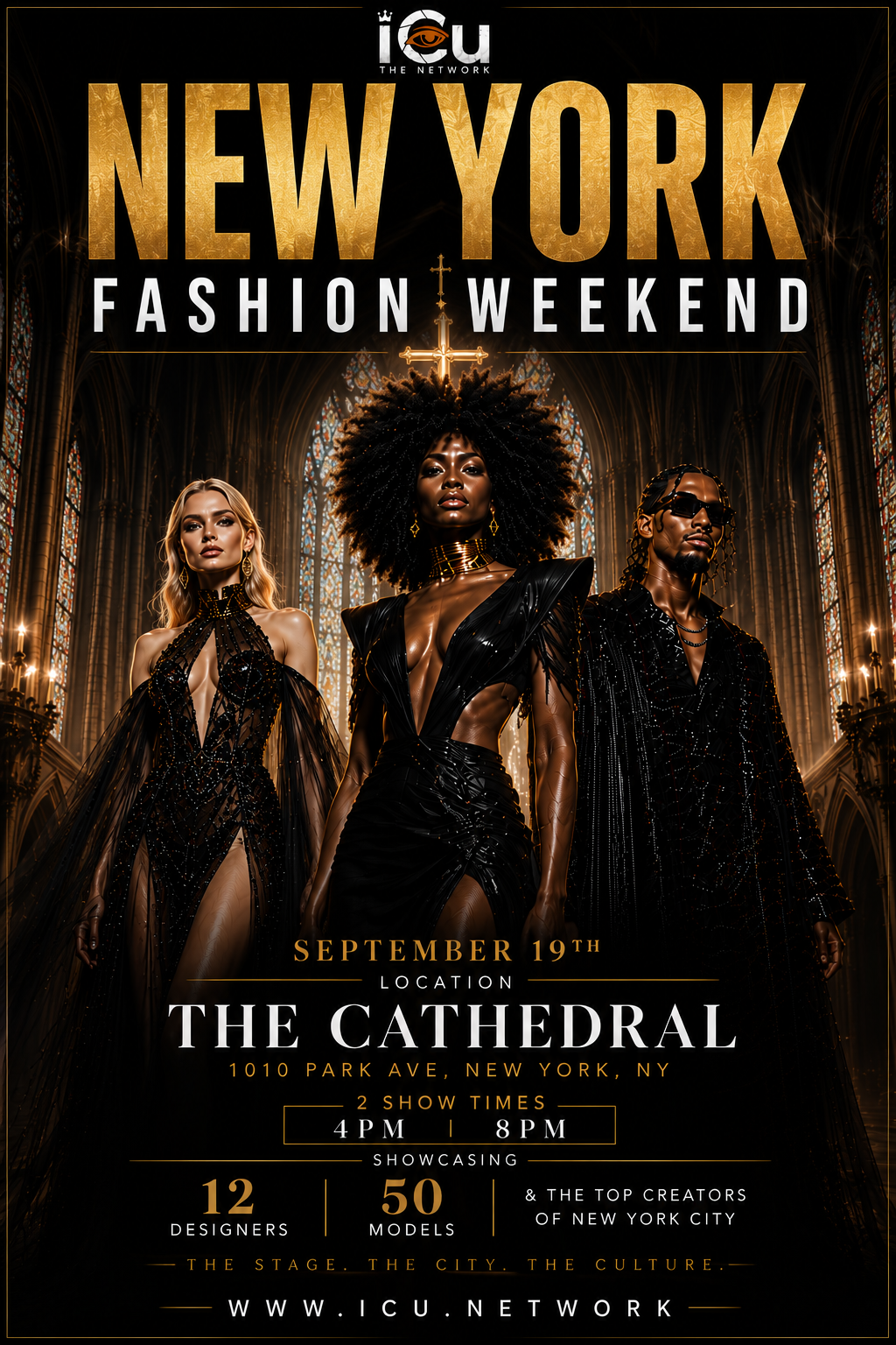 New York Fashion Weekend flyer for September 19, 2026 at The Cathedral